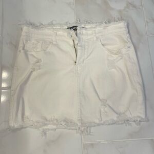 White jean skirt